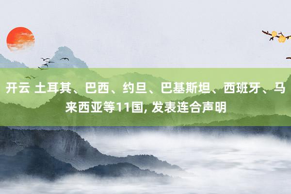 开云 土耳其、巴西、约旦、巴基斯坦、西班牙、马来西亚等11国， 发表连合声明