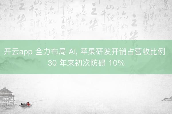 开云app 全力布局 AI， 苹果研发开销占营收比例 30 年来初次防碍 10%