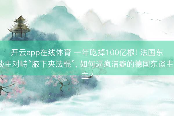 开云app在线体育 一年吃掉100亿根! 法国东谈主对峙“腋下夹法棍”, 如何逼疯洁癖的德国东谈主?