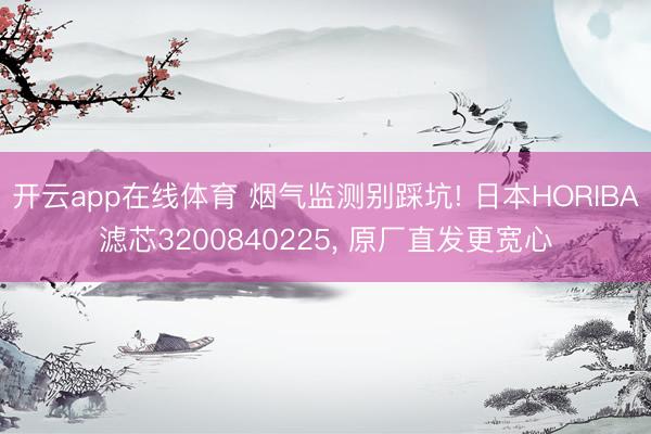 开云app在线体育 烟气监测别踩坑! 日本HORIBA滤芯3200840225, 原厂直发更宽心